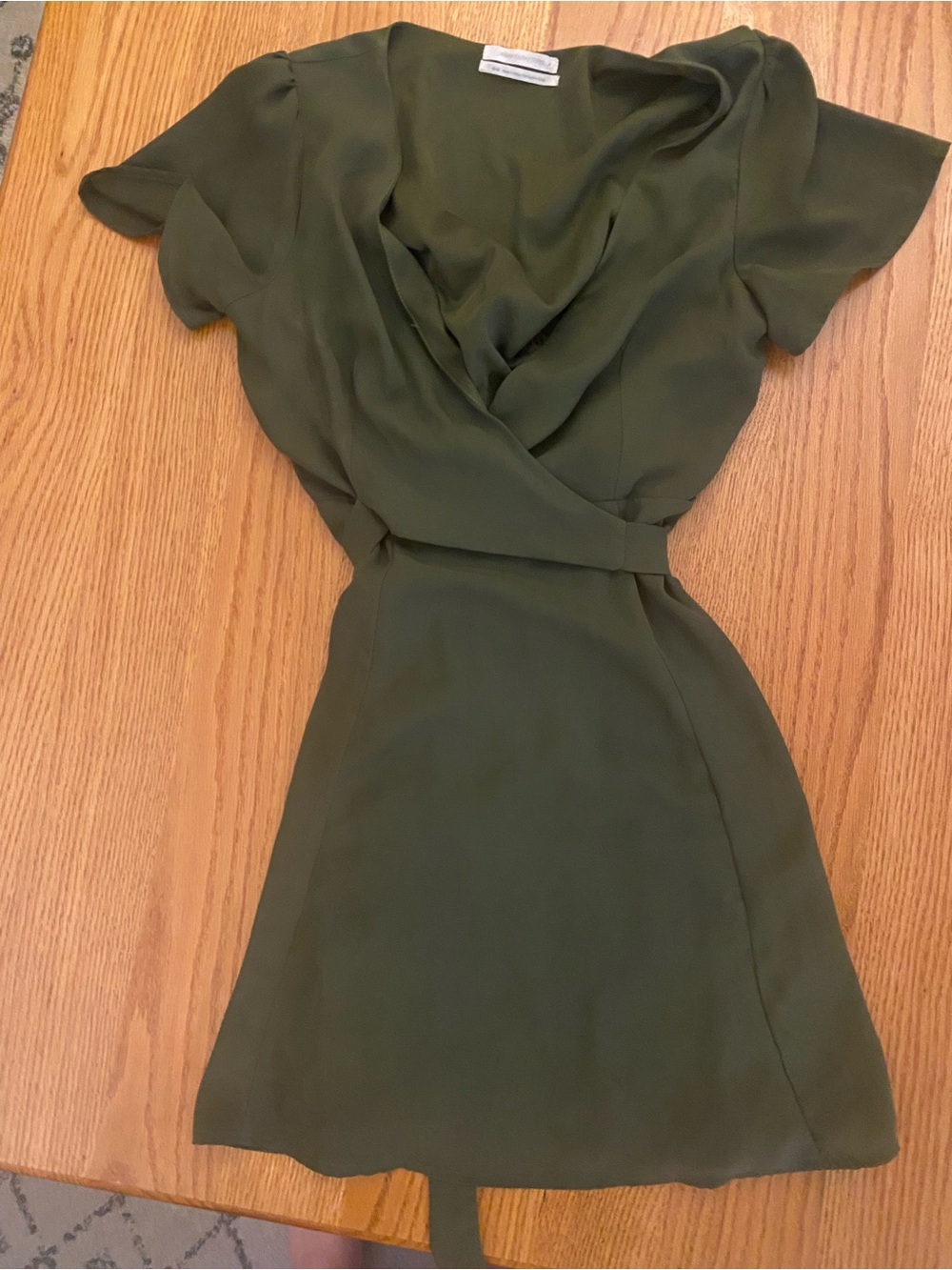 Urban Outfitters Olive Green Mini Wrap Dress